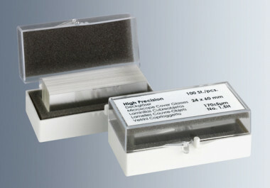 Microscope cover glasses No. 1.5H, 24x24 mm