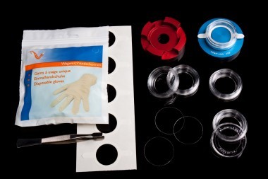 KIT-5030. Do-It-Yourself 'Series KIT-5030' glass bottom dishes. Glass aperture 30 mm.