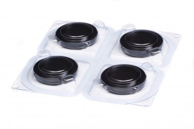 GWSB-5030. Black dishes & lids. Blister and Tyvek® (Dupont) 'single unit' packed.