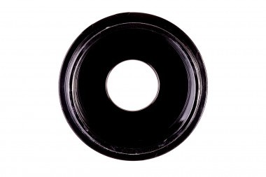KIT-3512B. Black dish (&lid). Bottom view. Glass aperture 12 mm.